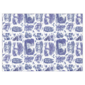 Elegant  Blue Country Pastoral Toile Tafelkleed (Voorkant (Horizontaal))
