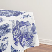 Elegant  Blue Country Pastoral Toile Tafelkleed (Voorbeeld)