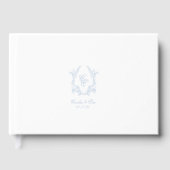 Elegant Blue Crest Wedding Guest Book Gastenboek (Voorkant)