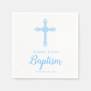 Elegant Blue Cross Baptism Specialized Napkin Servet