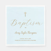 Elegant Blue Cross Baptisme Script Servet (Voorkant)
