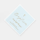 Elegant Blue Cross Baptisme Script Servet (Hoek)