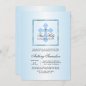 Elegant Blue Cross First Heilige Communauteit Kaart (Voorkant / Achterkant)