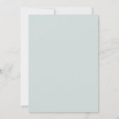 Elegant Blue Cross Greenery Baptisme Kaart (Achterkant)