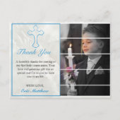 Elegant Blue Cross Heilige Communauteit Foto: Dank Briefkaart (Voorkant)