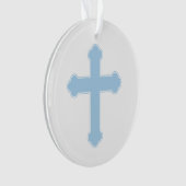 Elegant Blue Cross Ornament (voorkant)
