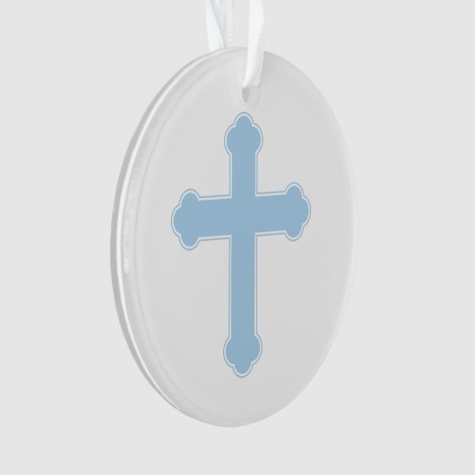 Elegant Blue Cross Ornament (voorkant)