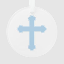 Elegant Blue Cross Ornament