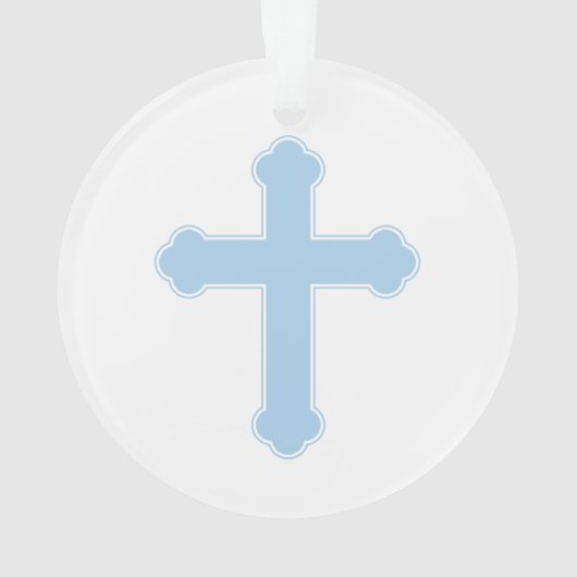 Elegant Blue Cross Ornament (achterkant)