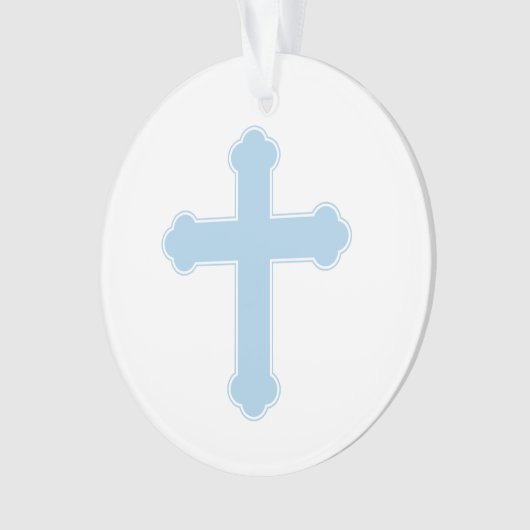 Elegant Blue Cross Ornament (voorkant)