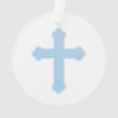Elegant Blue Cross Ornament (voorkant)