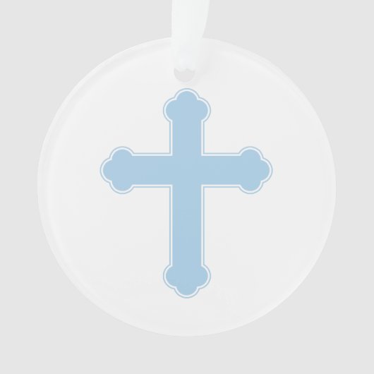 Elegant Blue Cross Ornament (voorkant)