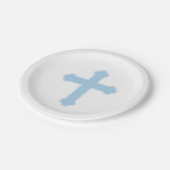 Elegant Blue Cross Papieren Bordje (Gekanteld)