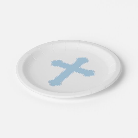 Elegant Blue Cross Papieren Bordje (Gekanteld)