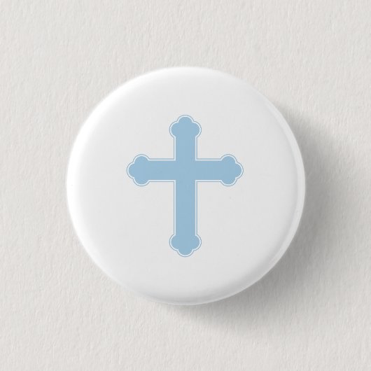 Elegant Blue Cross Ronde Button 3,2 Cm (Voorkant)