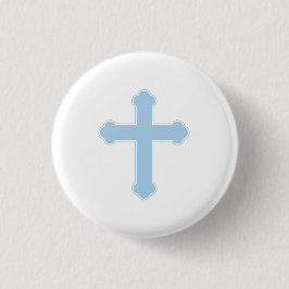 Elegant Blue Cross Ronde Button 3,2 Cm