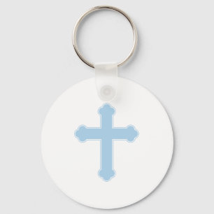 Elegant Blue Cross Sleutelhanger