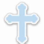Elegant Blue Cross Sticker (Voorkant)