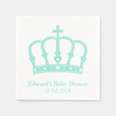 Elegant Blue Crown Prince Baby shower Servetten (Voorkant)