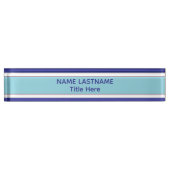 Elegant blue custom name naambordje (Voorkant)
