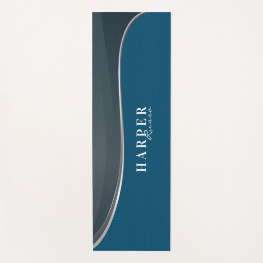Elegant Blue Custom Name Yoga Mat (Voorkant)