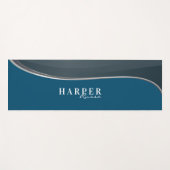 Elegant Blue Custom Name Yoga Mat (Voorkant (horizontaal))