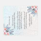 Elegant Blue Custom Quote Floral Granddochter Fleece Deken (Voorkant (Horizontaal))