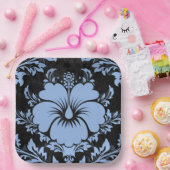 Elegant blue damask, aangepast kerstpapier Borden Papieren Bordje (Feest)