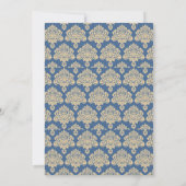 Elegant Blue Damask Arabian Arch Islamic Wedding Kaart (Achterkant)