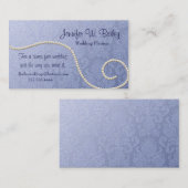 Elegant Blue Damask en Pearls Visitekaartje (Voorkant / Achterkant)