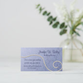 Elegant Blue Damask en Pearls Visitekaartje (Staand voorkant)