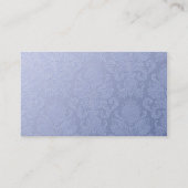 Elegant Blue Damask en Pearls Visitekaartje (Achterkant)
