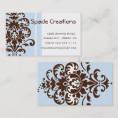 Elegant Blue Damask - Gepersonaliseerd Visitekaartje (Voorkant / Achterkant)