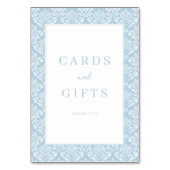 Elegant Blue Damask Gratitude Card Kaart (Achterkant)