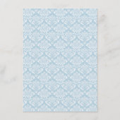 Elegant Blue Damask Informatiekaartje (Achterkant)