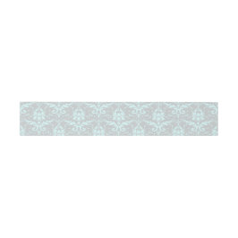 Elegant Blue Damask Invitation Belly Band Uitnodigingen Wikkel