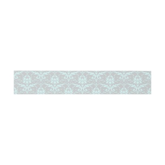 Elegant Blue Damask Invitation Belly Band Uitnodigingen Wikkel (Vlak)