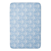 Elegant Blue Damask Patroon Badmat (Voorkant Verticaal)