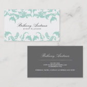 Elegant Blue Damask Visitekaartjes - Groupon (Voorkant / Achterkant)