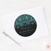 Elegant Blue Damask Vrijgezellenfeest Sticker (Envelop)