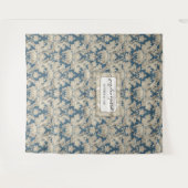 Elegant Blue Damask Weduwfoto Achtergrond Wandkleed (Voorkant (horizontaal))