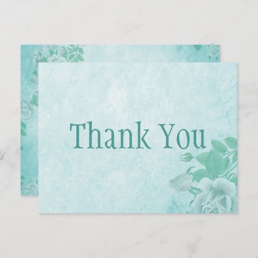 Elegant Blue dank u Briefkaart (Voorkant / Achterkant)