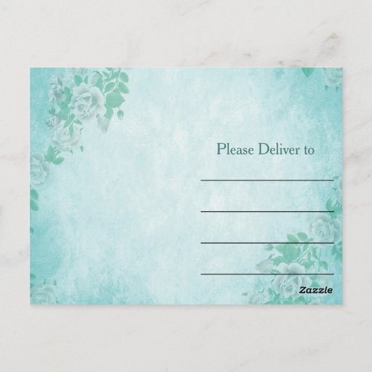 Elegant Blue dank u Briefkaart (Achterkant)