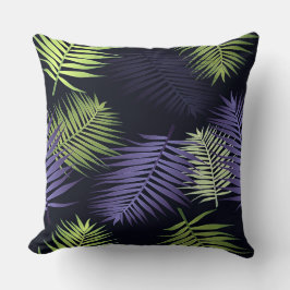 Elegant Blue Dark Palm Leaves Kussen