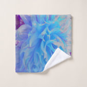 Elegant Blue Decorative Dahlia Flower Bad Handdoek (Wasdoekje)