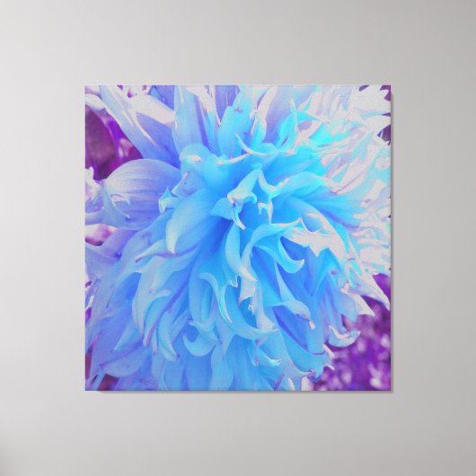Elegant Blue Decorative Dahlia Flower Canvas Afdruk (Voorkant)