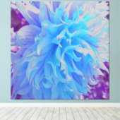 Elegant Blue Decorative Dahlia Flower Canvas Afdruk (Insitu (Houten vloer))