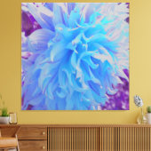 Elegant Blue Decorative Dahlia Flower Canvas Afdruk (Insitu (Woonkamer))