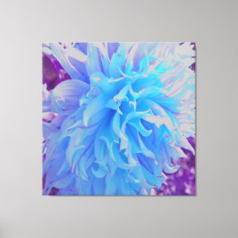 Elegant Blue Decorative Dahlia Flower Canvas Afdruk