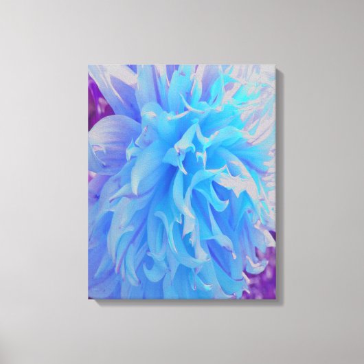 Elegant Blue Decorative Dahlia Flower Canvas Afdruk (Voorkant)